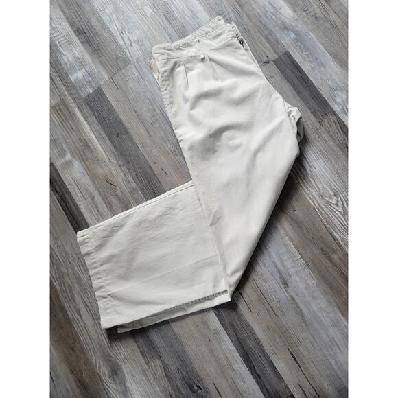 Anthropologie Maeve Pleated Wide-Leg Chino Trousers - New 12 - Picture 7 of 7